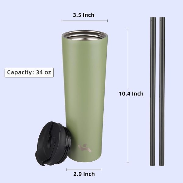 Konokyo Insulated Tumbler Stainless Steel Vacuum ArmyGreen-1
