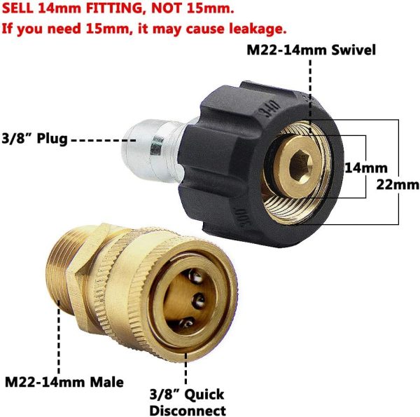 Twinkle Star Pressure Washer Couplers Brass Stainless Steel-2
