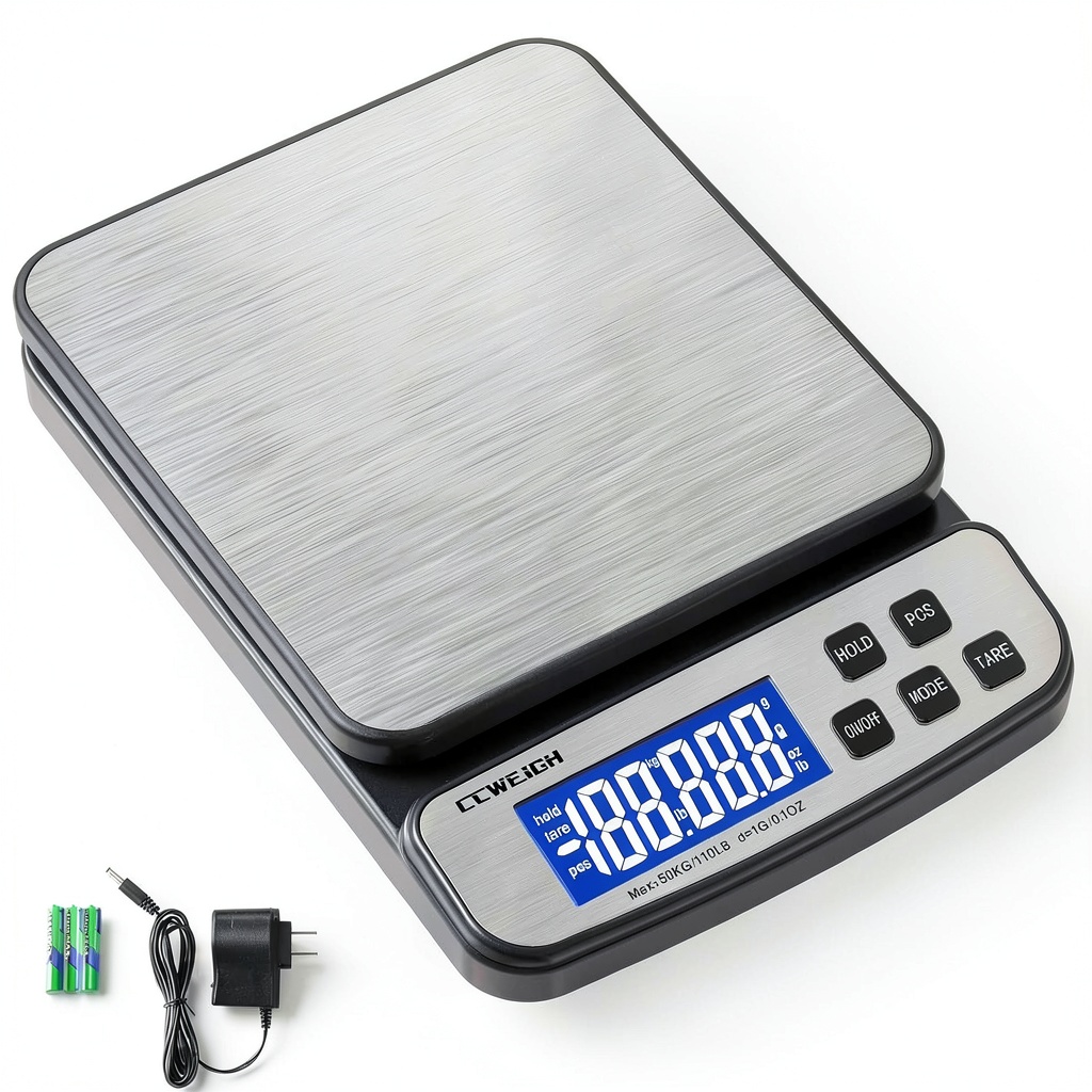 SF-801 scale measuring a small package on a desk