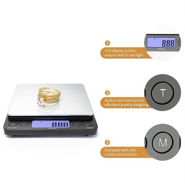 Jewelry Scale SKEAP 001g Gram Scale Stainless Steel-3