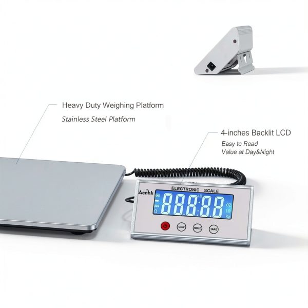 ACNHLI 440lb Digital Kitchen Scale Stainless Steel Portable-2