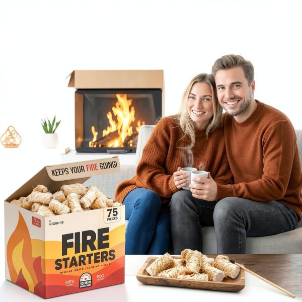 Moscow-Mix Fire Starter 75 pcs Natural Pine Wood for Grill & Campfire-5