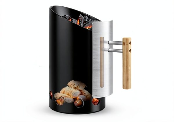 Charcoal Chimney Starter Realcook Double‑Enameled Black Grill Starter-3