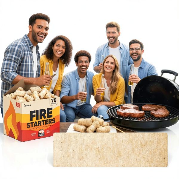 Moscow-Mix Fire Starter 75 pcs Natural Pine Wood for Grill & Campfire-1