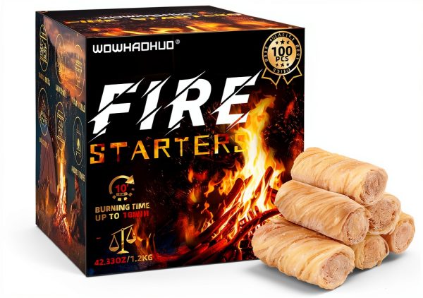 Fire Starters 100pcs Wax – WowHaoHuo Charcoal Starter for BBQ-0