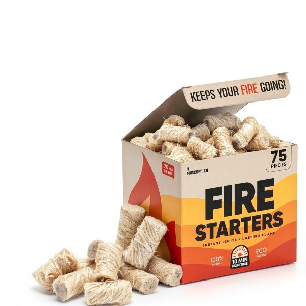 Moscow-Mix Fire Starter 75 pcs Natural Pine Wood for Grill & Campfire-4