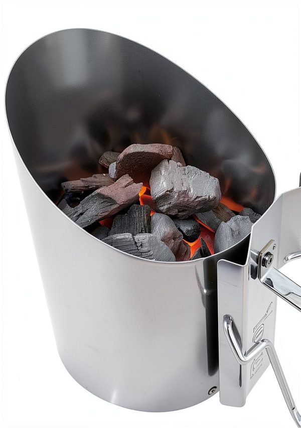 Charcoal Chimney Starter Realcook Double‑Enameled Black Grill Starter-8