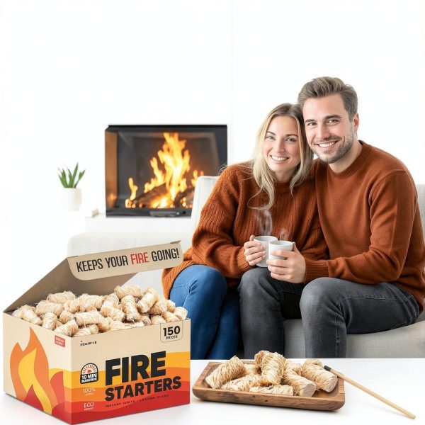 Moscow-Mix Fire Starter 150 PCS Natural Waterproof Wood Starters-5