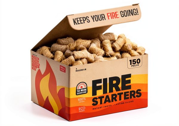 Moscow-Mix Fire Starter 150 PCS Natural Waterproof Wood Starters-0