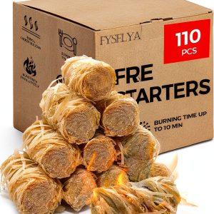 Fire Starters FYSFLYA 110 PCS Campfire Grill BBQ Waterproof Natural-0