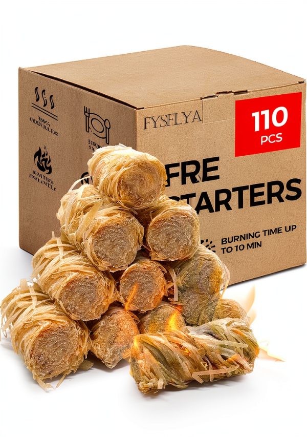 Fire Starters FYSFLYA 110 PCS Campfire Grill BBQ Waterproof Natural-0