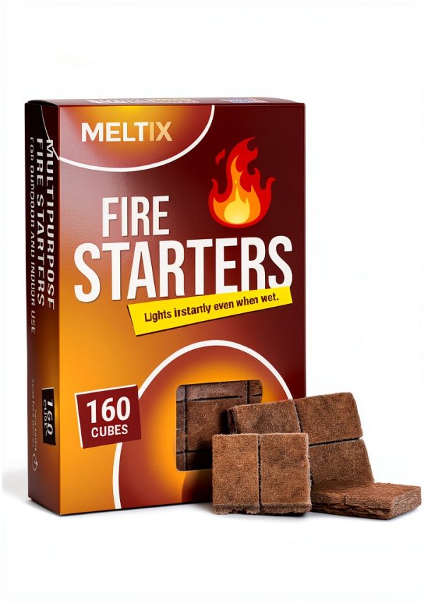 MELTIX Fire Starters 160 pcs Charcoal Starter Odorless Waterproof-0