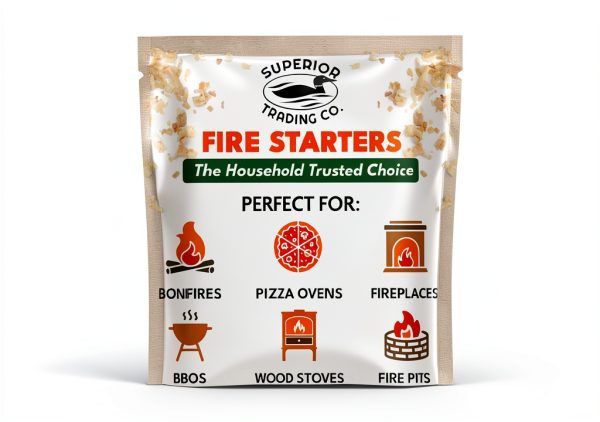 Superior Trading Fire Starter Pods in Resealable Packs - Fire Starters for Campfires, BBQ, Grill, Pit, Wood Stove & Charcoal Starter, 15-20-Min Burn, 30 Extra Large Pods, USA Made, Brown, 3.2 Lbs-6
