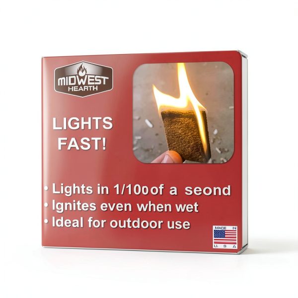 Midwest Hearth Fire Starter Squares Quick-Light (144-count) Made in USA-1