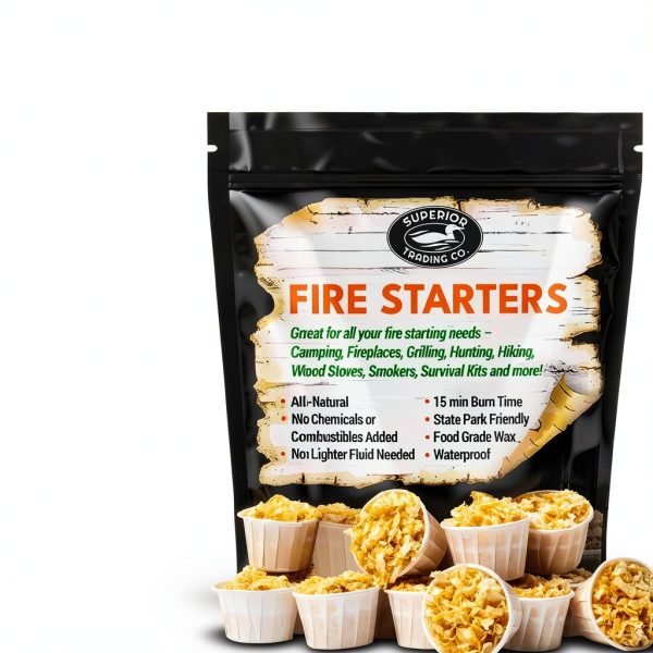 Superior Trading Fire Starter Pods in Resealable Packs - Fire Starters for Campfires, BBQ, Grill, Pit, Wood Stove & Charcoal Starter, 15-20-Min Burn, 30 Extra Large Pods, USA Made, Brown, 3.2 Lbs-1