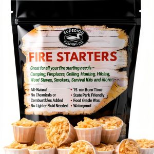 Superior Trading Fire Starter Pods in Resealable Packs - Fire Starters for Campfires, BBQ, Grill, Pit, Wood Stove & Charcoal Starter, 15-20-Min Burn, 30 Extra Large Pods, USA Made, Brown, 3.2 Lbs-0