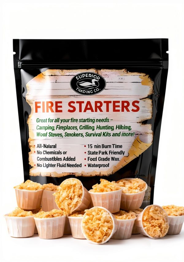 Superior Trading Fire Starter Pods in Resealable Packs - Fire Starters for Campfires, BBQ, Grill, Pit, Wood Stove & Charcoal Starter, 15-20-Min Burn, 30 Extra Large Pods, USA Made, Brown, 3.2 Lbs-0