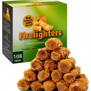 Fire Starter 108 Count Natural Wood Wax Sticks by CHENPLY Eco Friendly-0