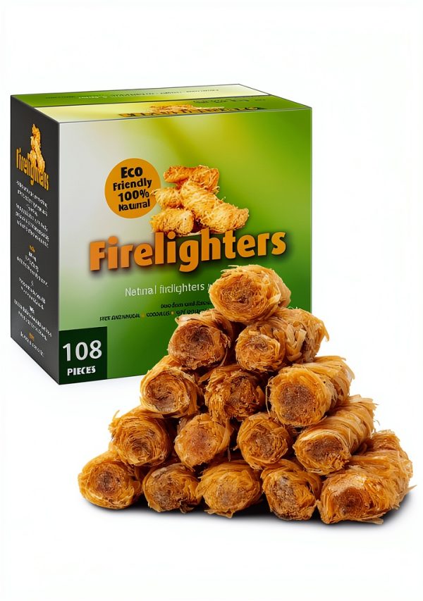 Fire Starter 108 Count Natural Wood Wax Sticks by CHENPLY Eco Friendly-0